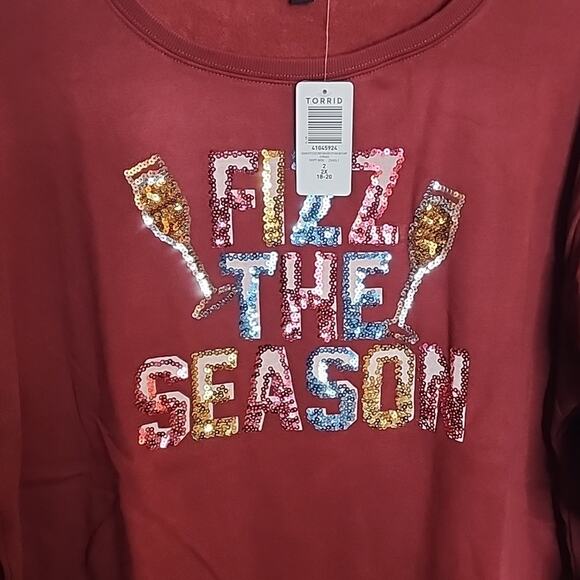 Torrid Cozy Fleece Drop Shoulder Step Hem Sweatshirt, NWT, 3X - Picture 3 of 7